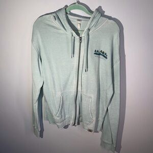 Light Green Hermosa Beach Embroidered Zip-Up Hoodie | Cozy Casual
